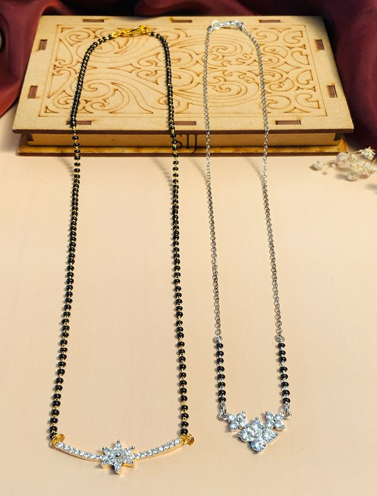 Beautiful Gold Plated and Silver Plated Mangalsutra Combo