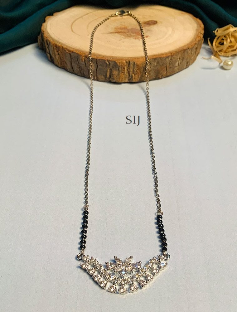 Beautiful Sliver Plated American Dimond Mangalsutra - 1