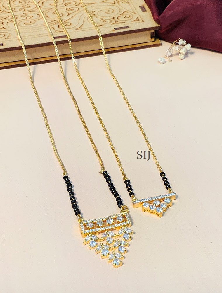 Classy Set Of 2 Gold Plated Diamond Mangalsutra Combo