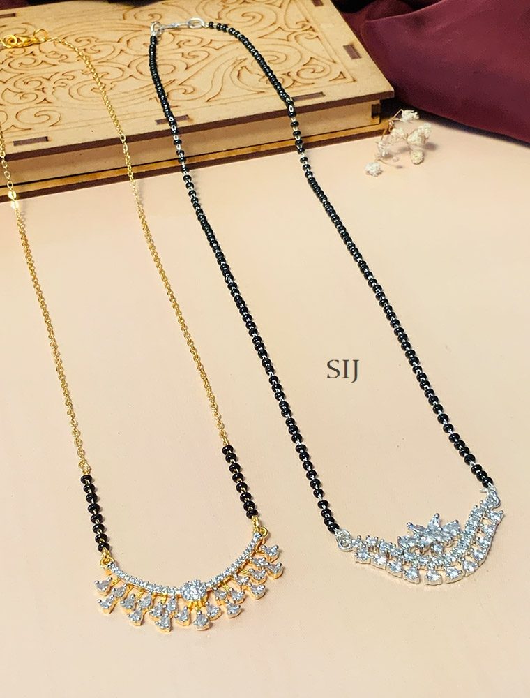 Cute Set Of 2 Gold Plated & Silver Plated Mangalsutra Combo