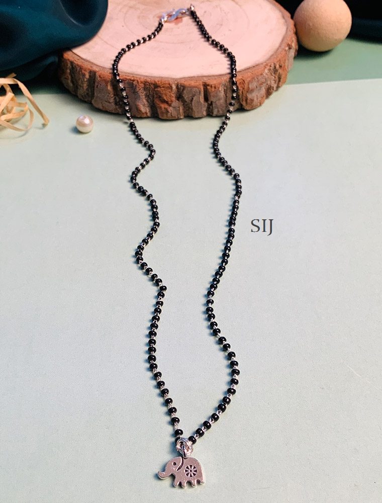 Elite German Silver Oxidised Mangalsutra