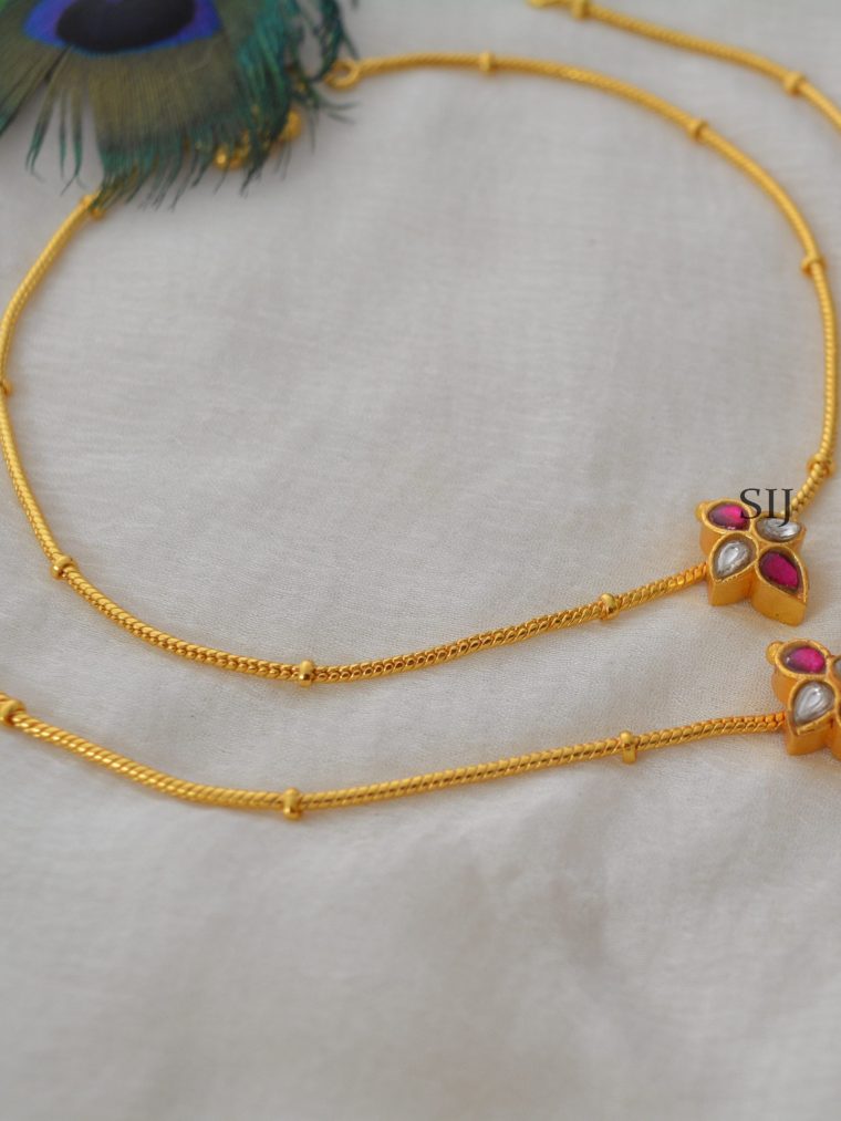 Traditional Jadau Anklets