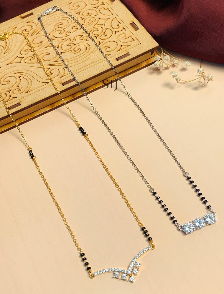 Trendy Gold Plated and Silver Plated Mangalsutra Combo-3