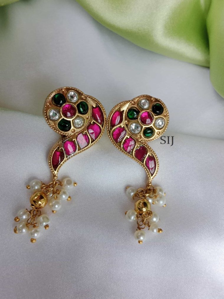 Trendy Jadau Earrings With Round On Top