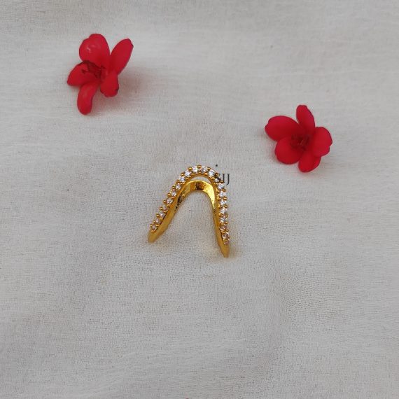 Trendy Single Line U Shaped Vanki Ring with AD Stones