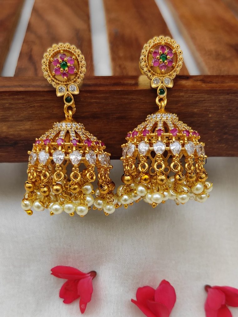 Elegant Pearl layer Jhumkas