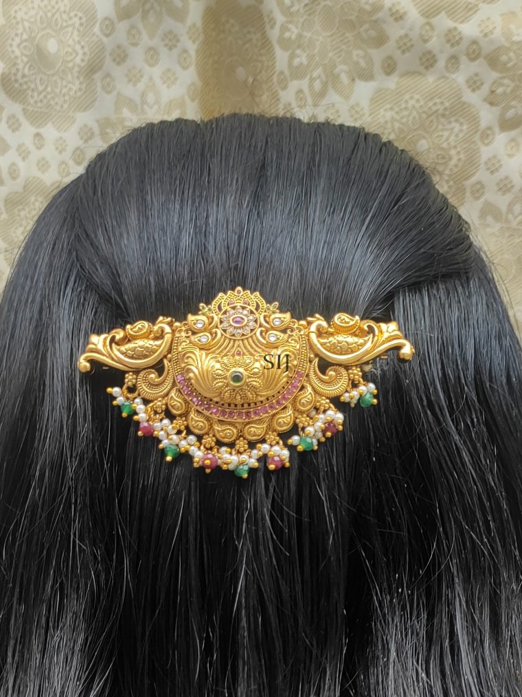 Imitation Hair Clip With Beaded Hanging