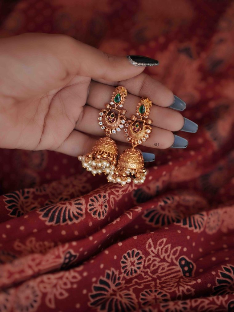 One Gram Gold Rivet Jhumkas