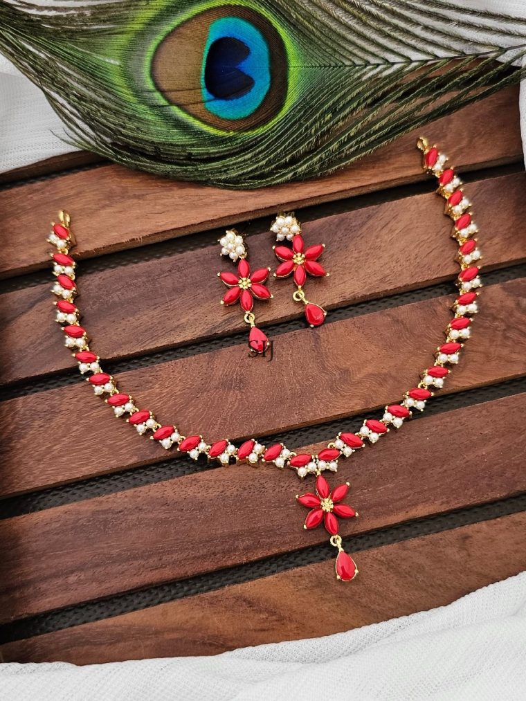 Beautiful Coral Stone Necklace