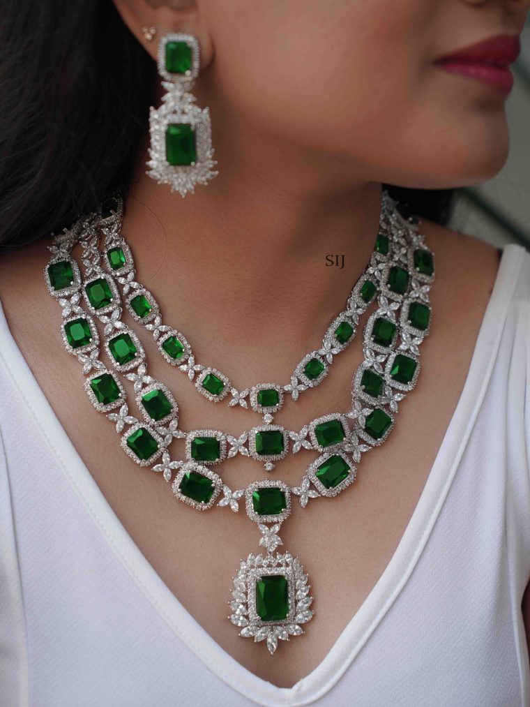 Beautiful Three Layers Green and White Stones Haram