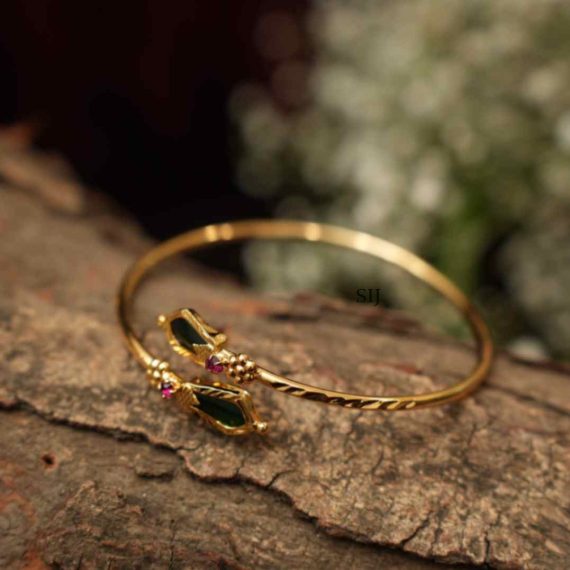 One Gram Gold Green Stone Bangle