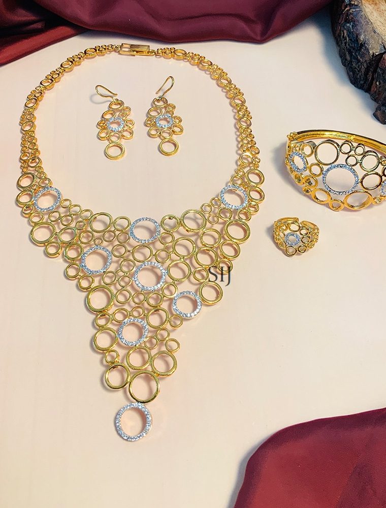 Princess Gold Plated Combo Necklace