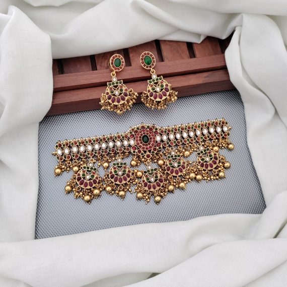 Traditional Kemp and Kundan Stones Choker