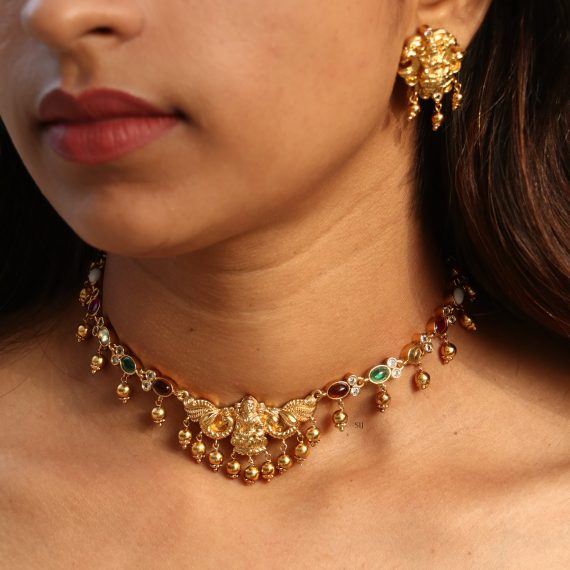 Shimmering Malini Multi Stone Necklace