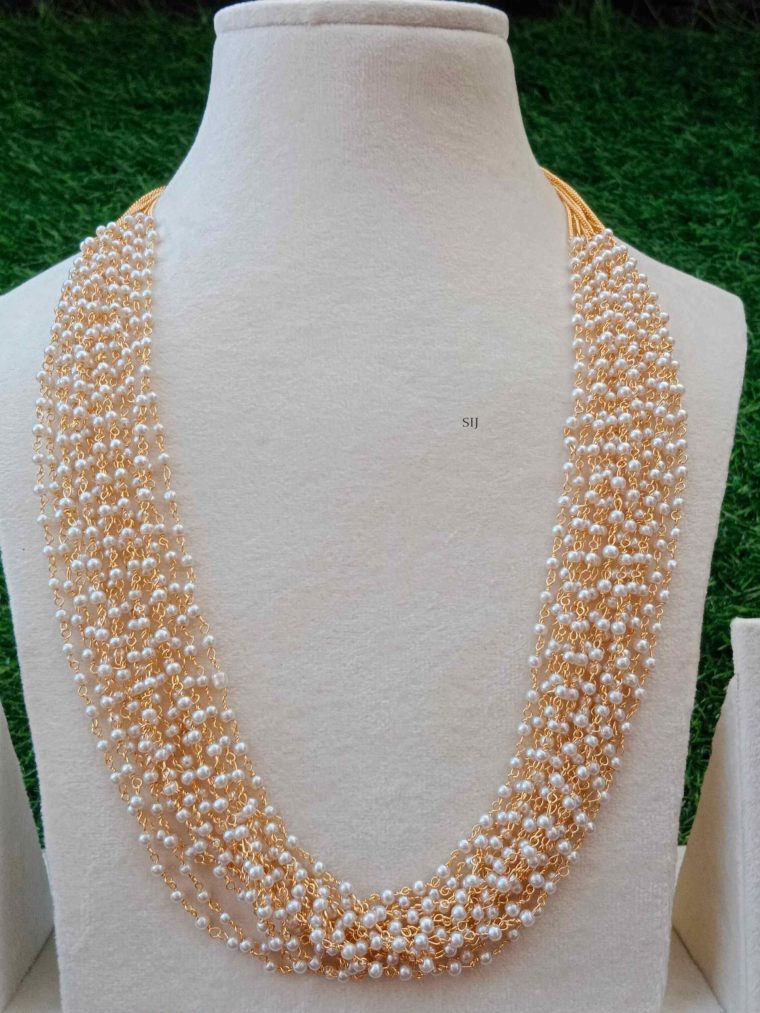 One Gram Gold Multi Layers Pearls Chain