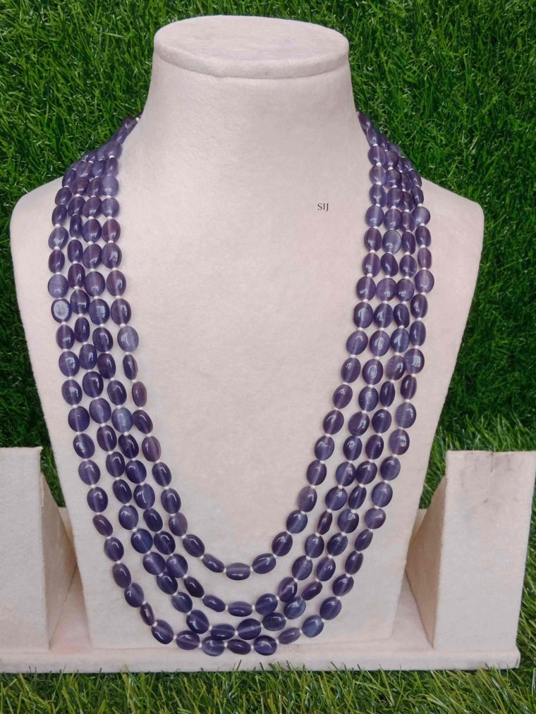 Four Layers Amethyst Beads Necklace