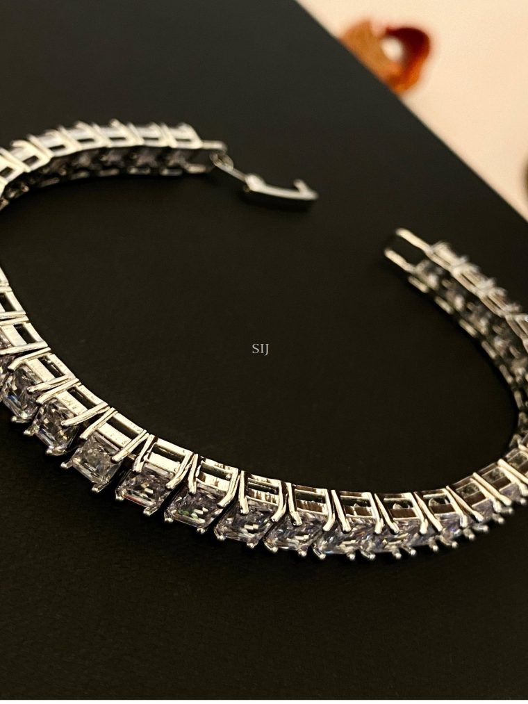 Silver Hand Bracelet with AD Stones