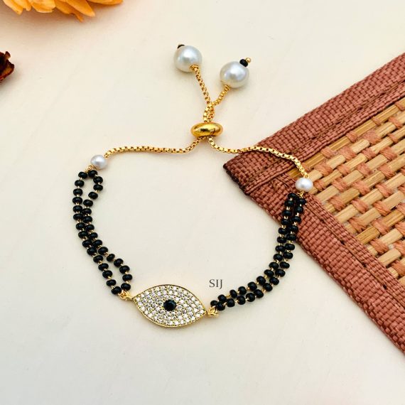 Artificial Evil Eye Hand Mangalsutra Bracelet