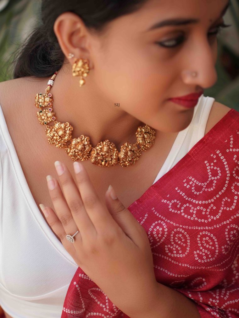 Traditional Lakshmi Choker with Elephants