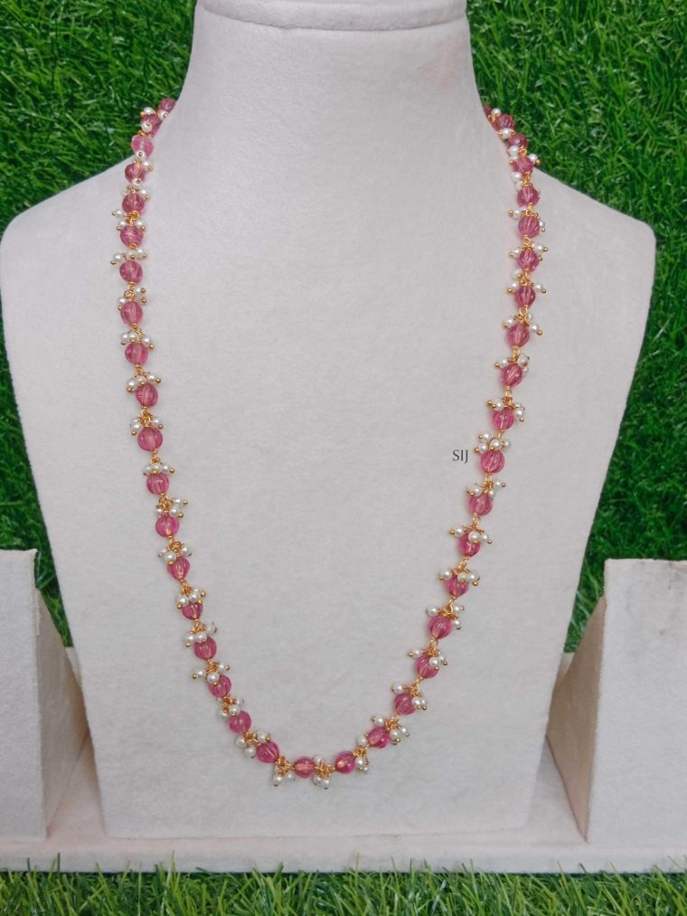 Elegant Bead Guttapusalu Pink Necklace