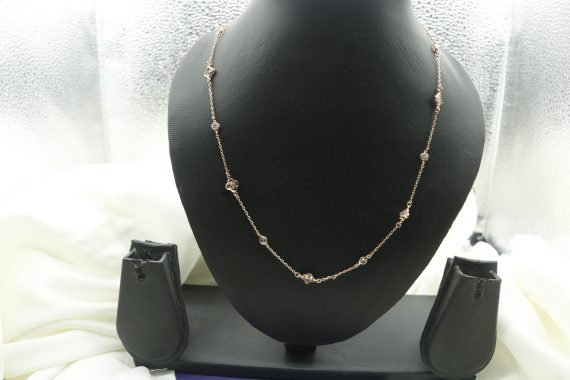 Rose Gold Polish Stone Necklace