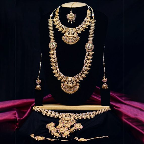 Imitation Gold Alike Lakshmi Bridal Jewellery Set