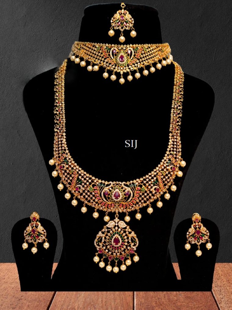 Imitation AD Stones Semi Bridal Jewellery Set