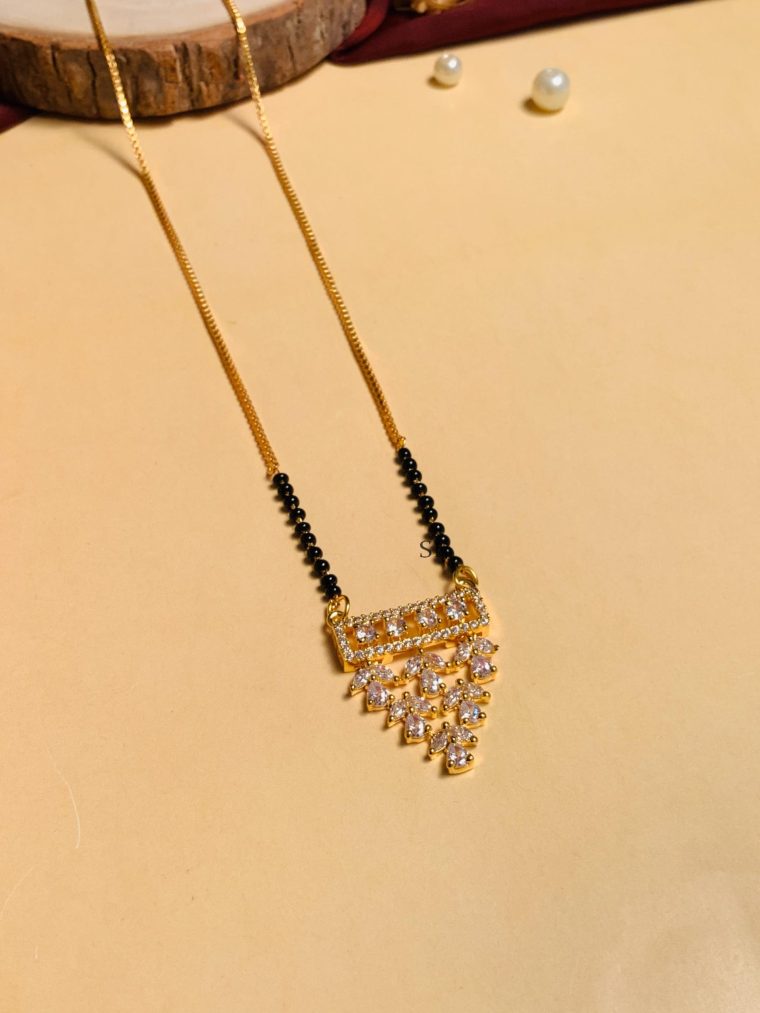 American Diamond Gold Plated Mangalsutra