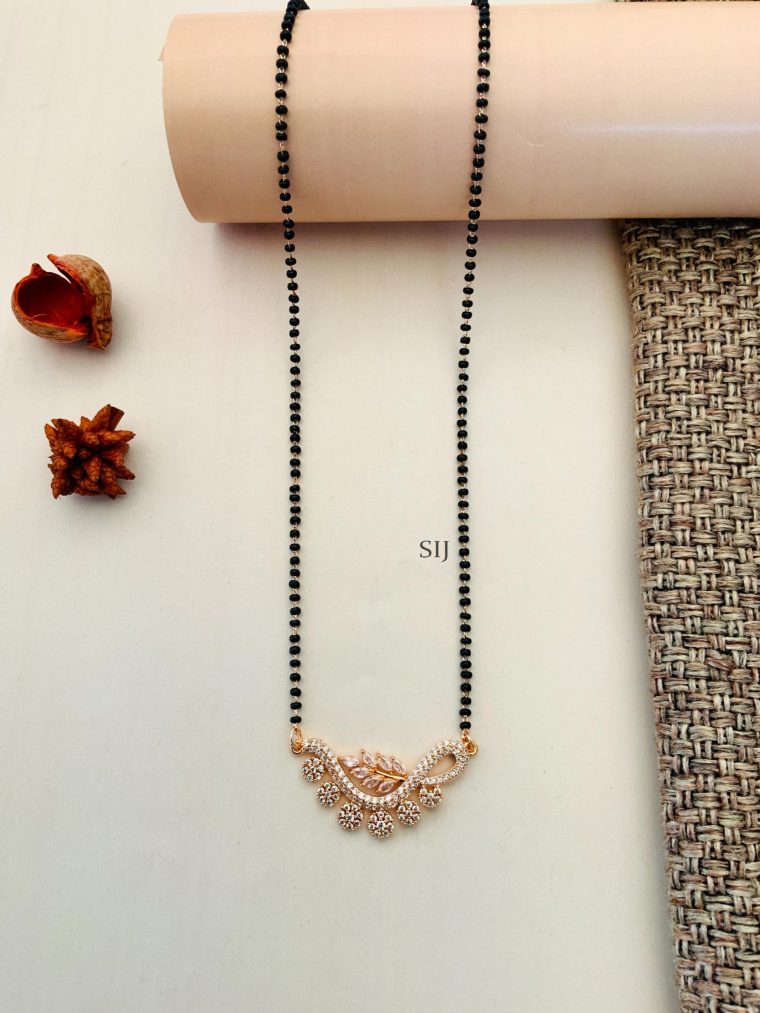 Rose Gold Plated American Diamond Mangalsutra