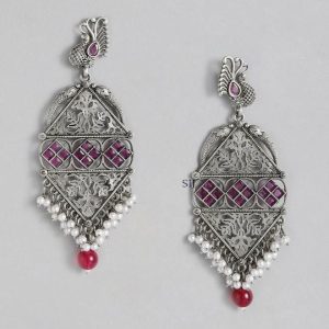 High-Quality Ornamental German Silver Earrings