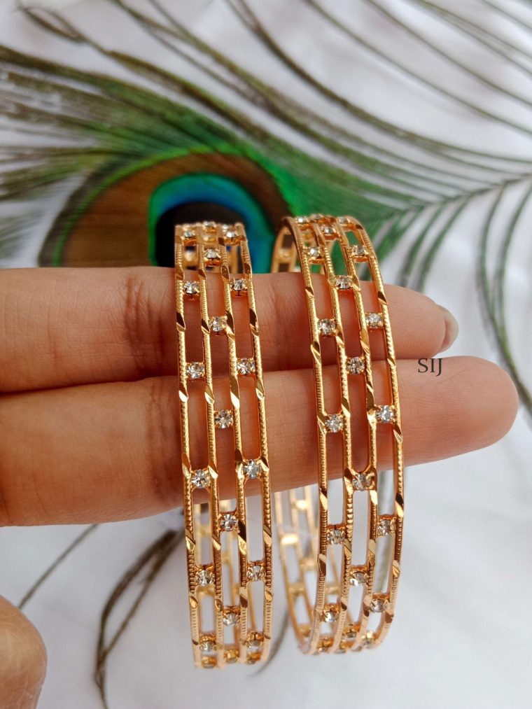 Imitation AD Stones Bangles Set