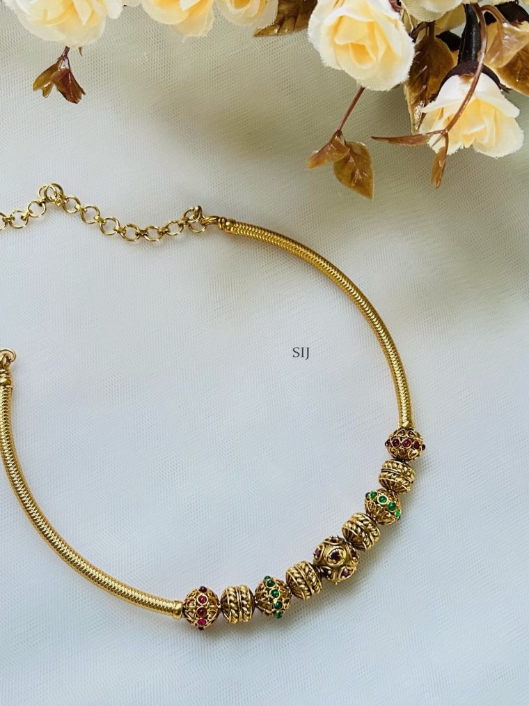 Gold Plated Kemp Ball Hasli Choker