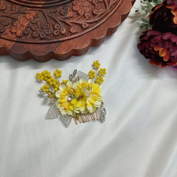 Flower Design Yellow Colour Hair Accessories