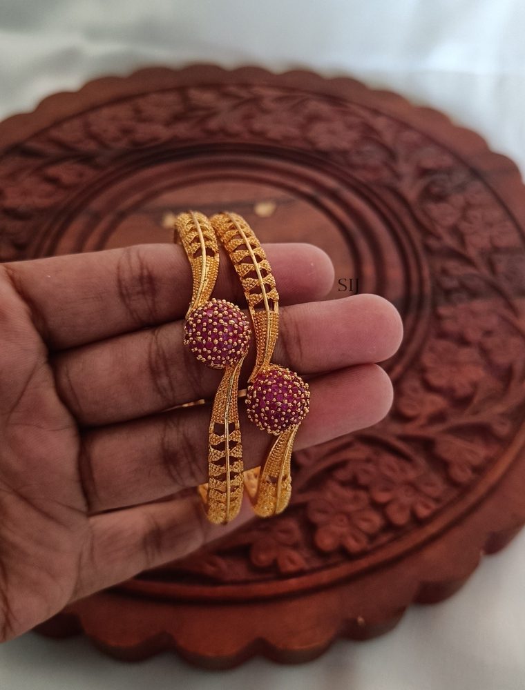 Imitation Pink Stones Bangles