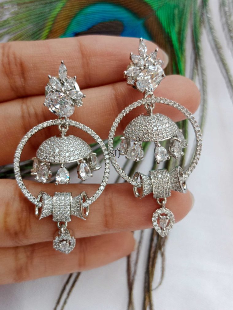 AD Stone Umbrella Earrings With Jhumkas