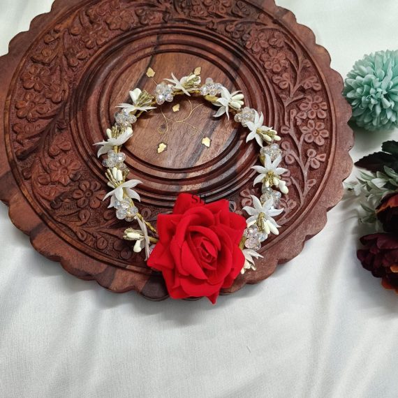 Rose Flower White Stone Hair Accessories