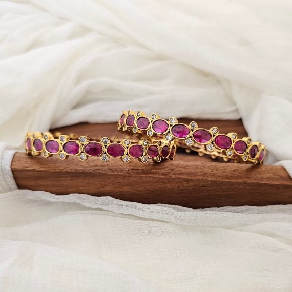 Gold Plated Kemp Stone Bangles