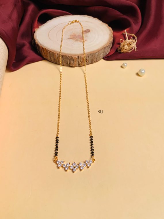 Gold Plated Solitaire Diamond Mangalsutra