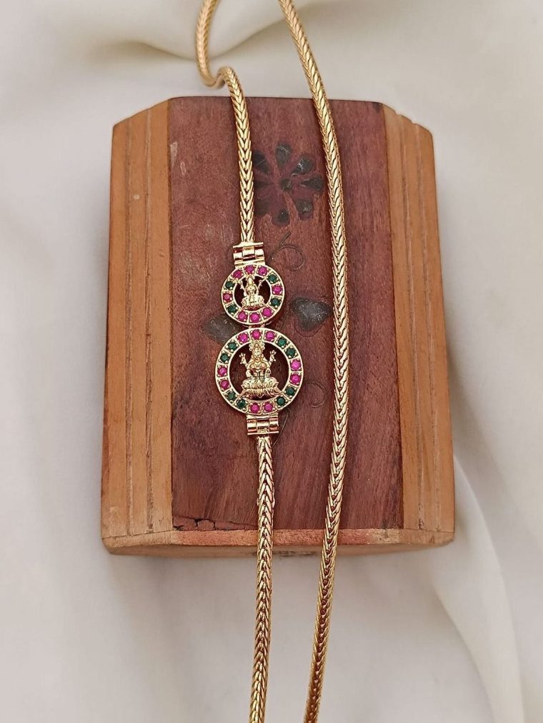 Gold Plated Dual Lakshmi Mugappu Chain