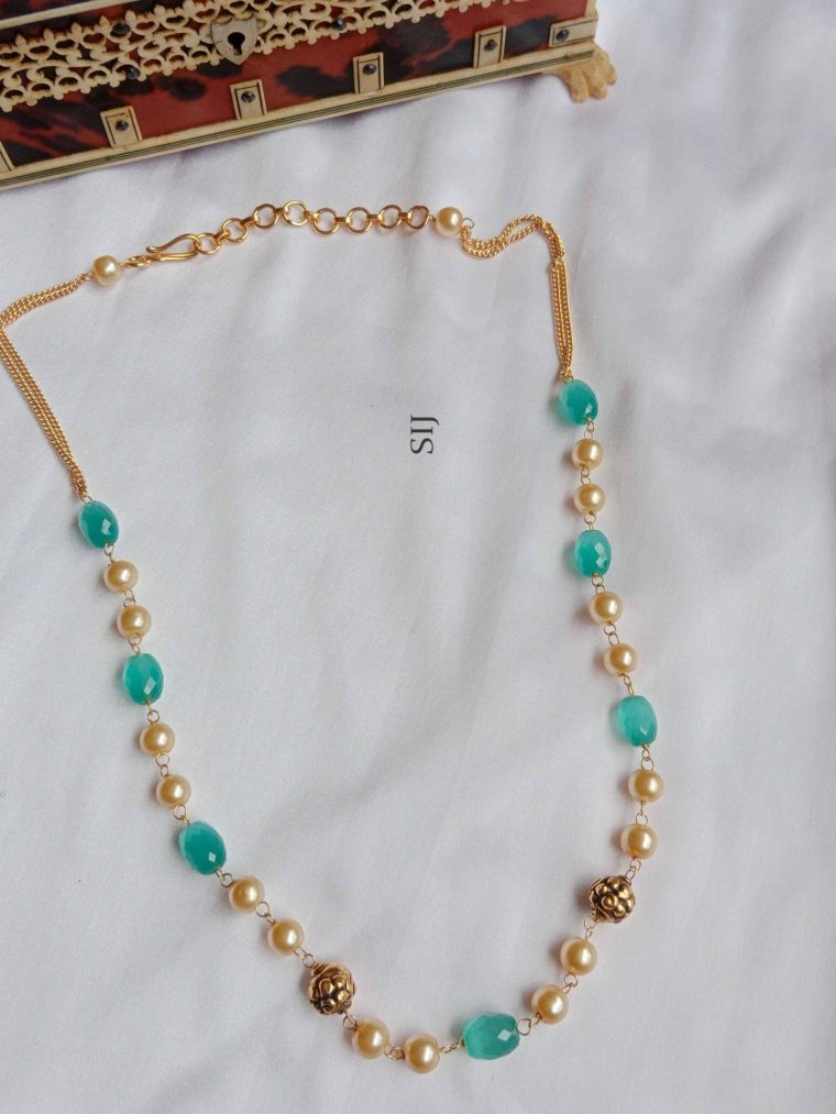 Golden And Green Beads Chain