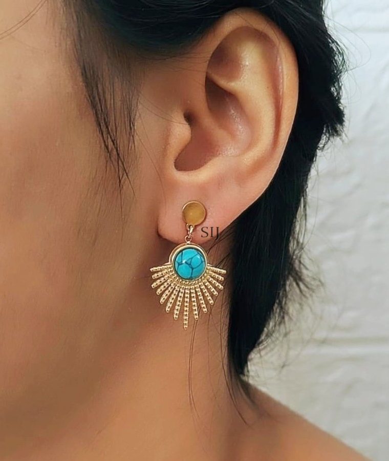 Blue Stone Studded Stunning Earrings