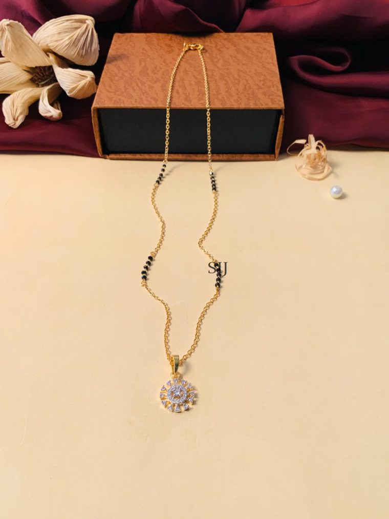 Gold Plated Solitaire Diamond Mangalsutra