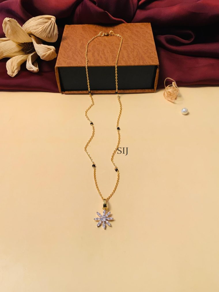 Traditional Gold Plated Solitaire Diamond Mangalsutra