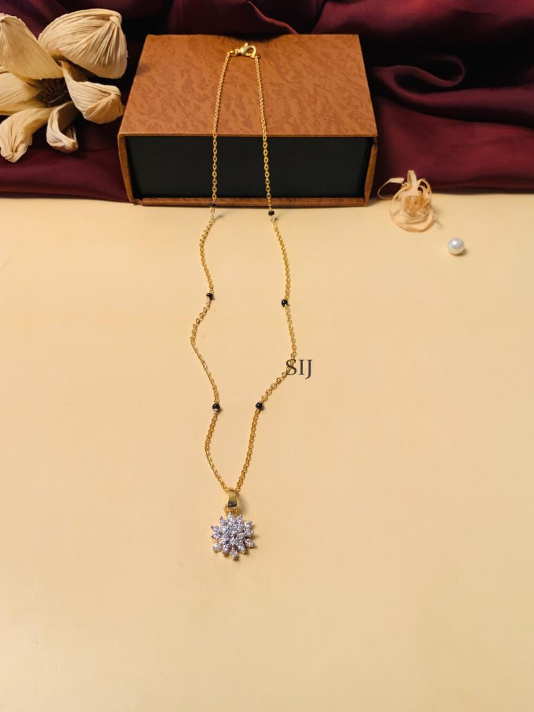 Gold Plated Solitaire Diamond Mangalsutra