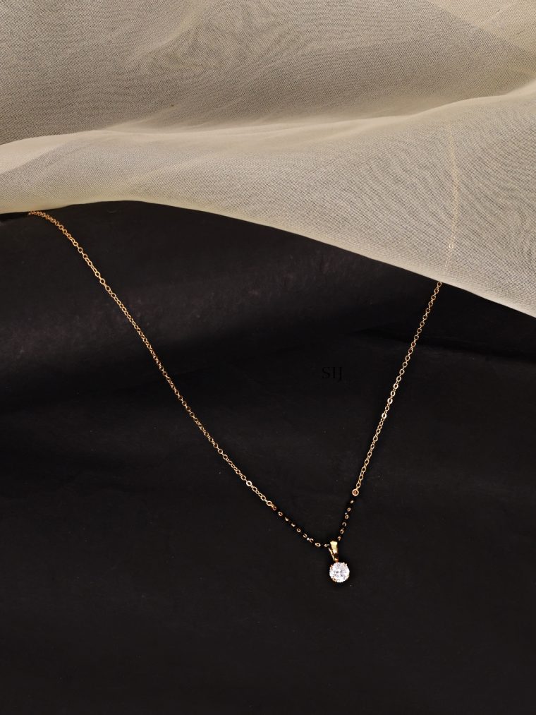 Imitation Gold Plated Solitaire Diamond Mangalsutra