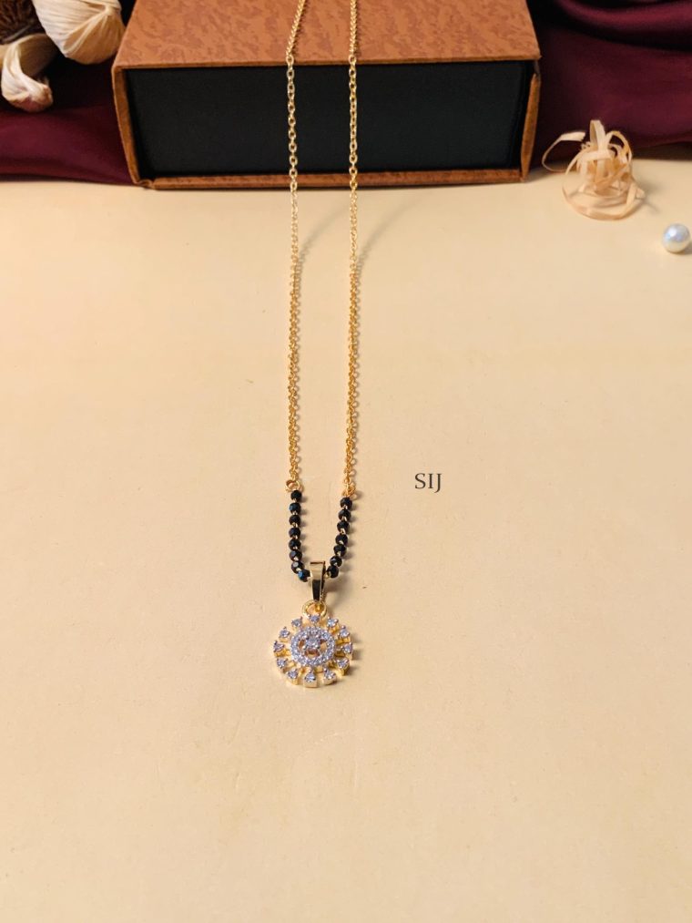 Dailywear Gold Plated Solitaire Diamond Mangalsutra