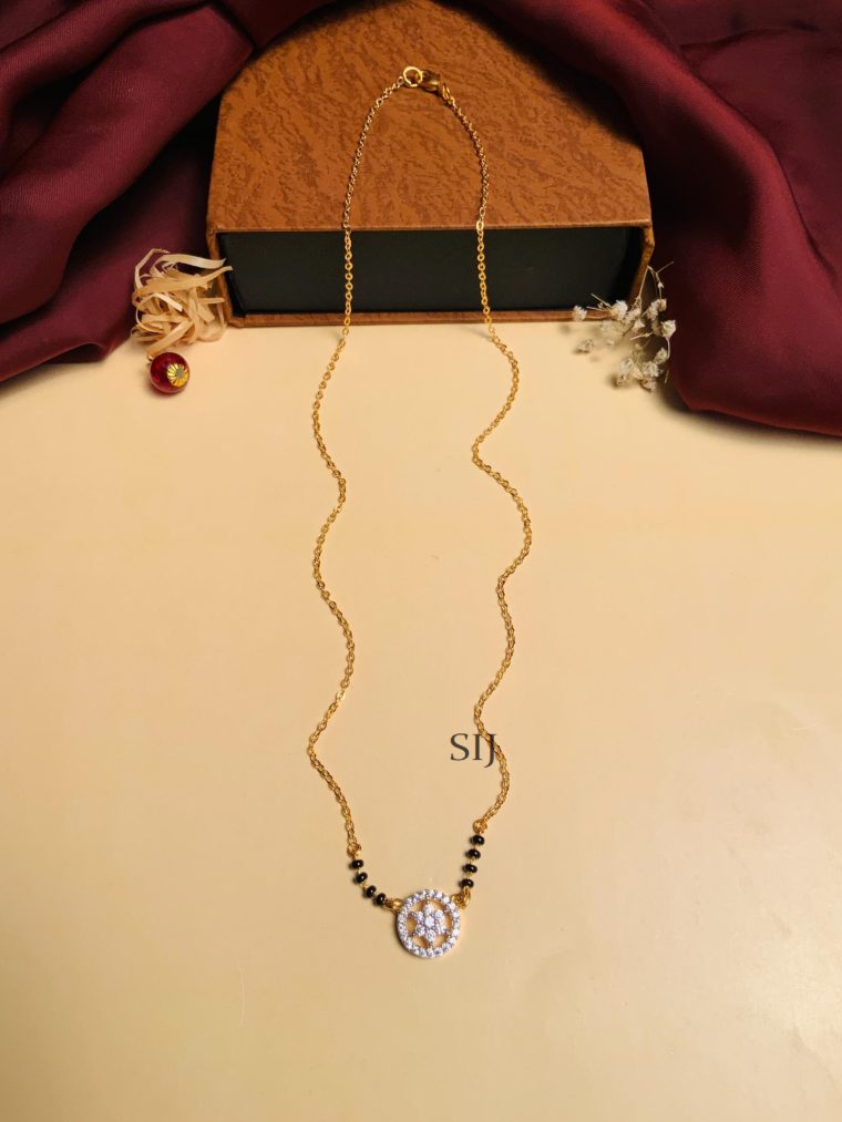 Gold Plated Solitaire Diamond Mangalsutra