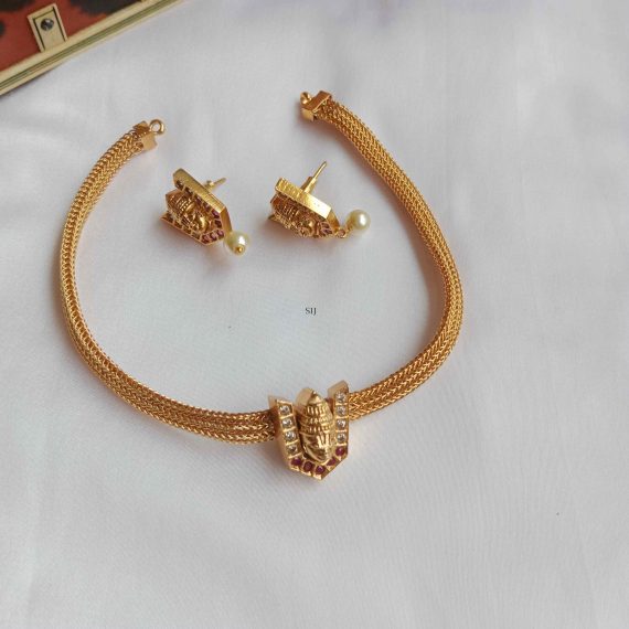 Artificial Balaji choker With Pearl Drop Earrings