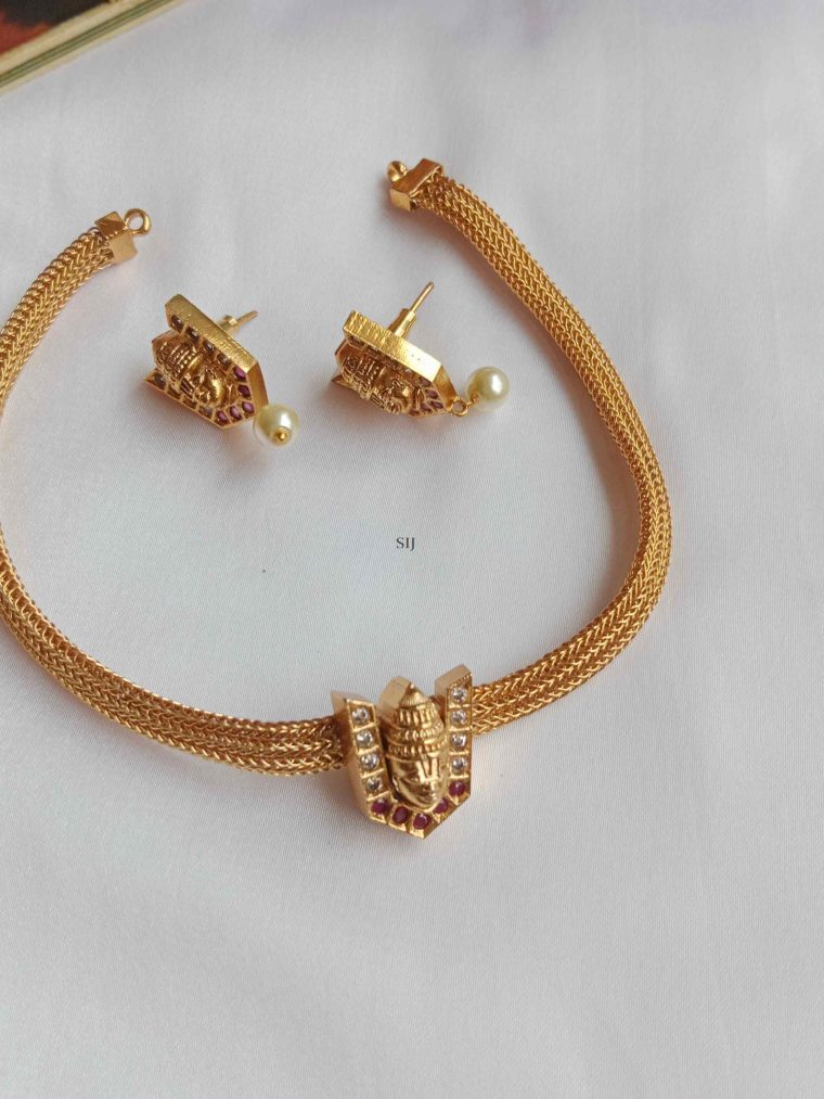 Artificial Balaji choker With Pearl Drop Earrings