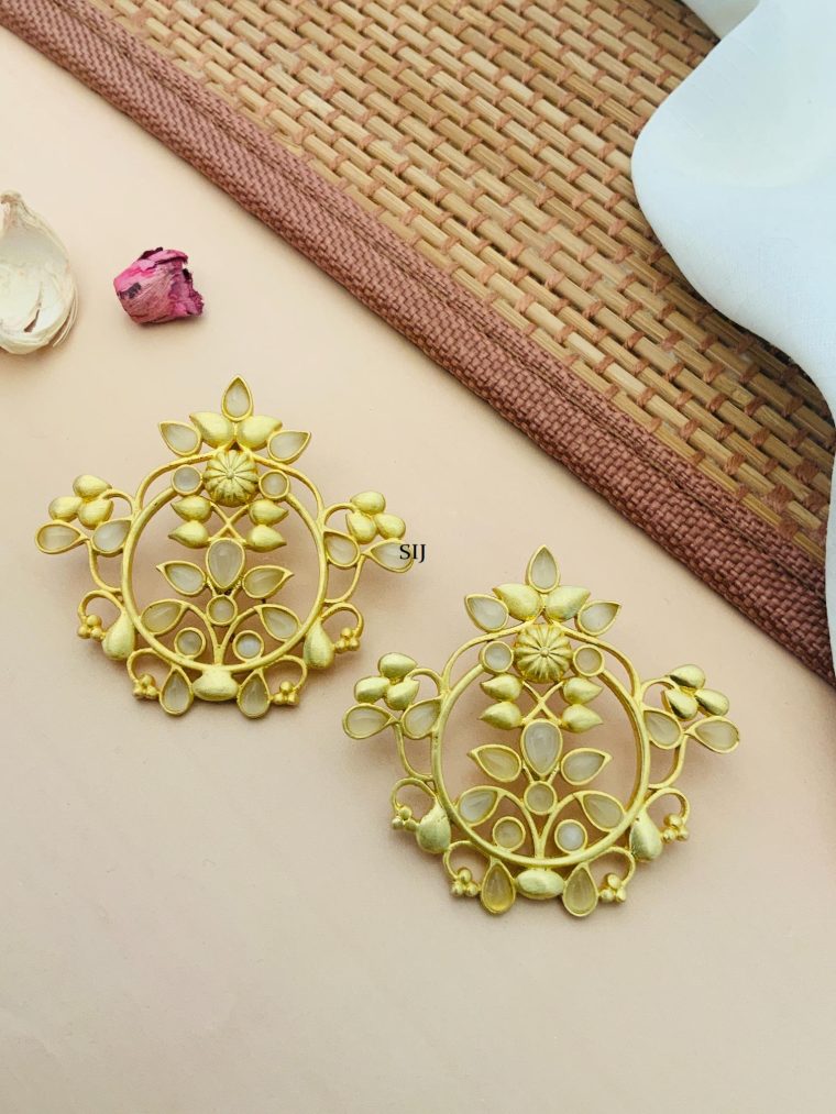 Circle Shape Flower and Flower Vines Earrings